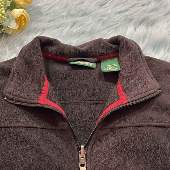L.L. Bean Fleece Black Zip Up Jacket sz M - Picture 2 of 9